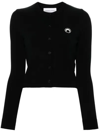 Marine Serre Core Knit Cardigan In Black