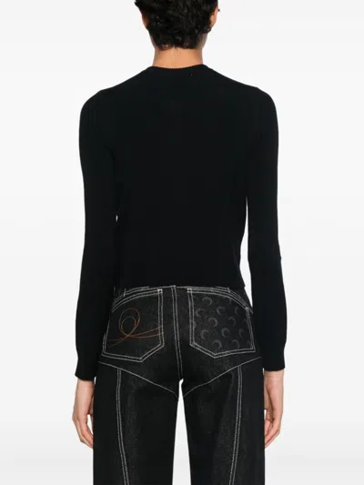 Marine Serre Core Knit Cardigan In Black