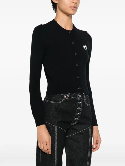 Marine Serre Core Knit Cardigan In Black