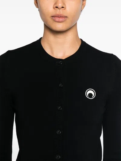 Marine Serre Core Knit Cardigan In Black