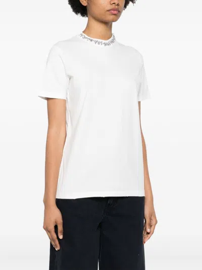 Golden Goose Deluxe Brand Short Sleeve T-shirt With Embroidery In White