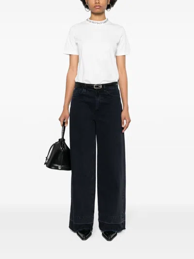 Golden Goose Deluxe Brand Short Sleeve T-shirt With Embroidery In White