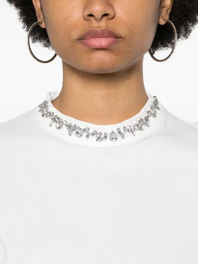 Golden Goose Deluxe Brand Short Sleeve T-shirt With Embroidery In White