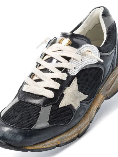 Golden Goose Running Dad Net And Nappa Upper Suede Star Shoes In Black