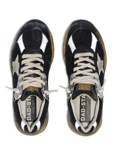 Golden Goose Running Dad Net And Nappa Upper Suede Star Shoes In Black