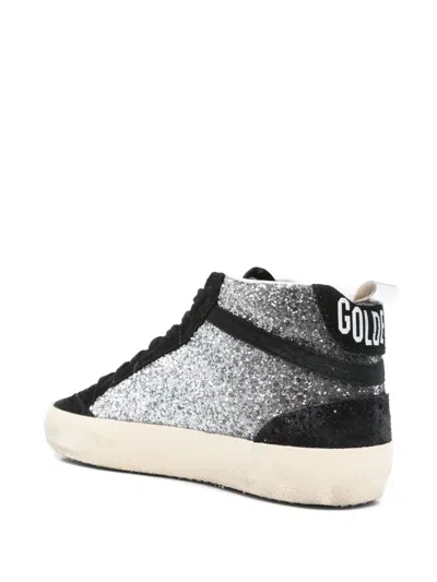 Golden Goose Black Mid Star Leather Sneakers In Black