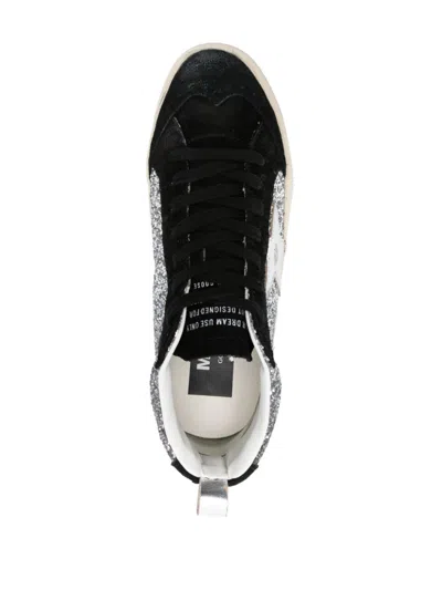 Golden Goose Black Mid Star Leather Sneakers In Black