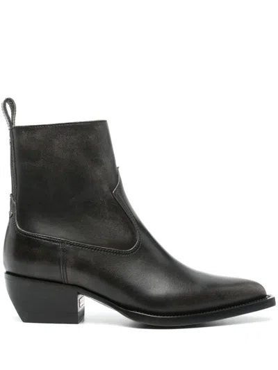 Golden Goose Debbie Leather Boots In Black