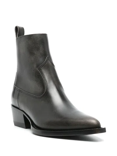 Golden Goose Debbie Leather Boots In Black