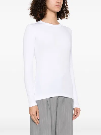 Fabiana Filippi Crewneck Cotton Knit Sweater In White
