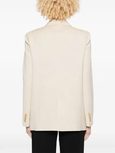 Forte Forte Single-breasted Blazer Jacket Featuring Front Pockets In Beige