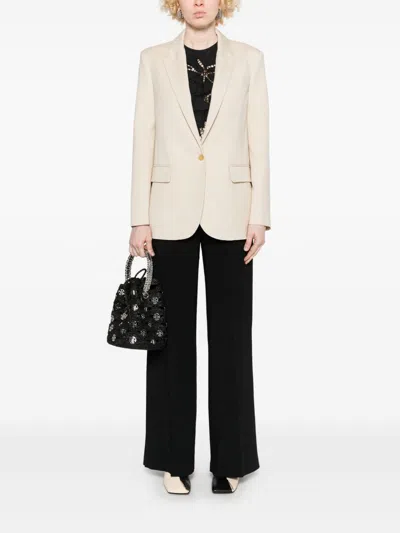 Forte Forte Single-breasted Blazer Jacket Featuring Front Pockets In Beige