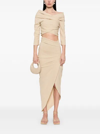 Cortana Mite Long Skirt In Beige