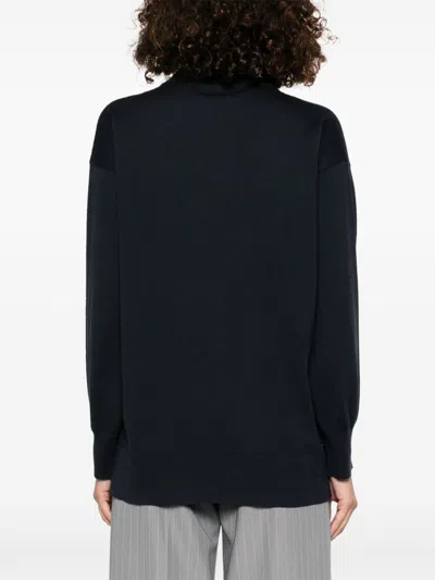 Fabiana Filippi Wool And Cotton Blend Polo Shirt In Blue