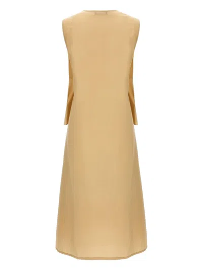 Fabiana Filippi Cotton Midi Dress In Beige