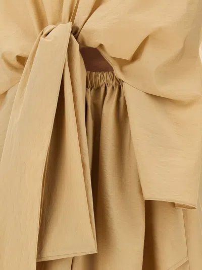 Fabiana Filippi Cotton Midi Dress In Beige