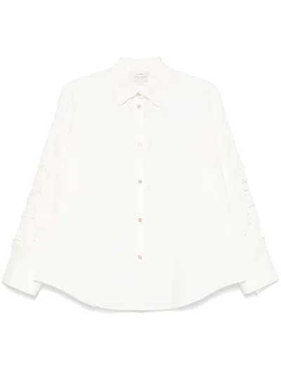 Forte Forte En Fleur Embroidered Poplin Shirt In White