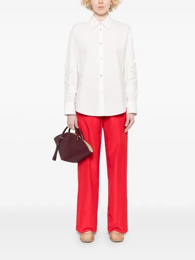 Forte Forte En Fleur Embroidered Poplin Shirt In White