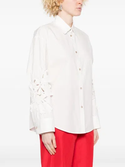 Forte Forte En Fleur Embroidered Poplin Shirt In White