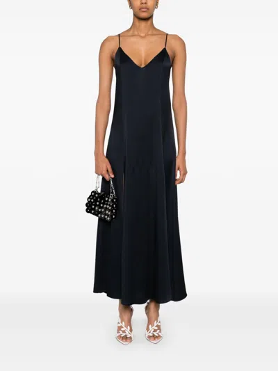 Forte Forte Midikleid Aus Satin In Blue