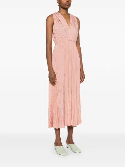 Forte Forte Pleated Long Dress In Powder