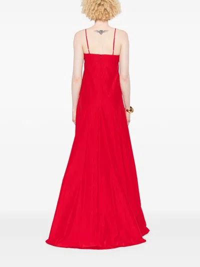 Forte Forte Taffetas Long Dress In Red