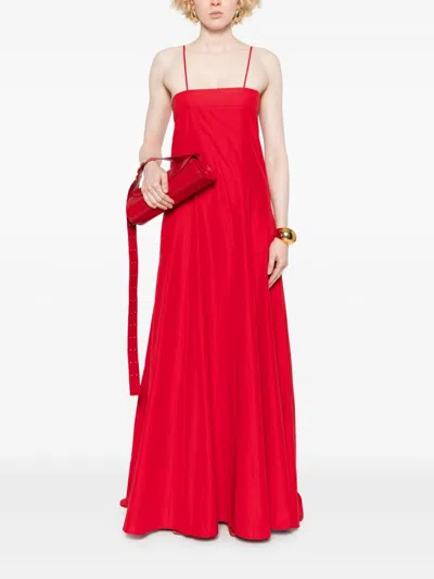 Forte Forte Taffetas Long Dress In Red