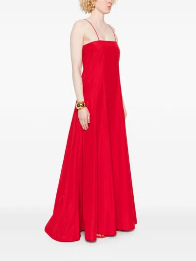 Shop Forte Forte Taffetas Long Dress In Red