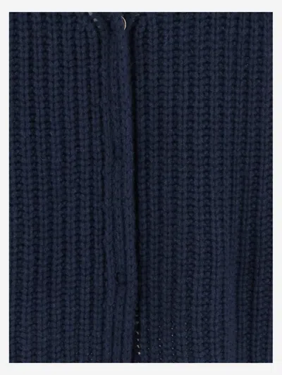 Bruno Manetti V-neck Cashmere Cardigan In Blue