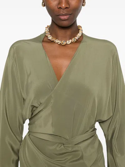 Cortana Serp Silk Jumpsuit In Green