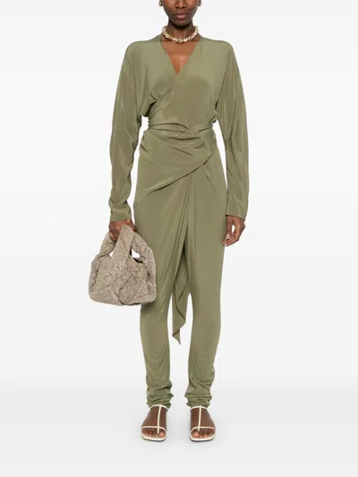 Cortana Serp Silk Jumpsuit In Green