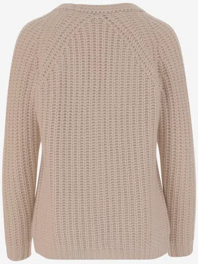 Bruno Manetti Long-sleeved Knitted Cardigan In Beige