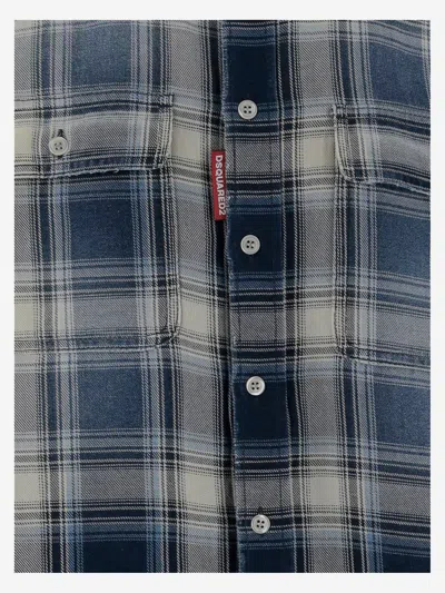Dsquared2 Cotton Shirt With Check Pattern In Red