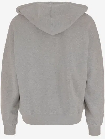 Golden Goose Vintage-inspired Unisex Hoodie With Ribbed Sides In Grey