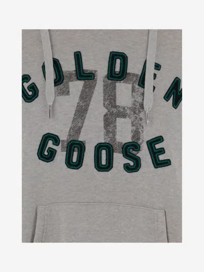 Golden Goose Vintage-inspired Unisex Hoodie With Ribbed Sides In Grey