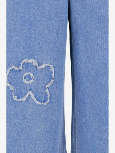 Shop Marni Cotton Denim Jeans With Appliqués
