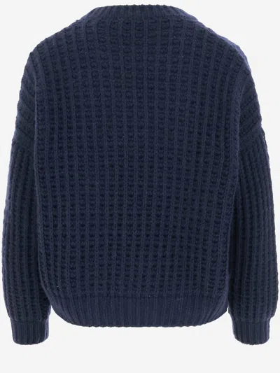 Bruno Manetti Chunky Knit Sweater In Blue
