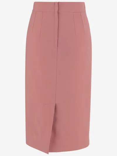 Dolce & Gabbana Midi Pencil Skirt In Rosa Polvere Scuro