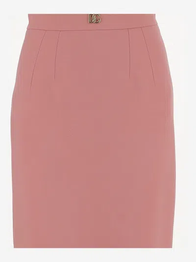 Dolce & Gabbana Midi Pencil Skirt In Rosa Polvere Scuro
