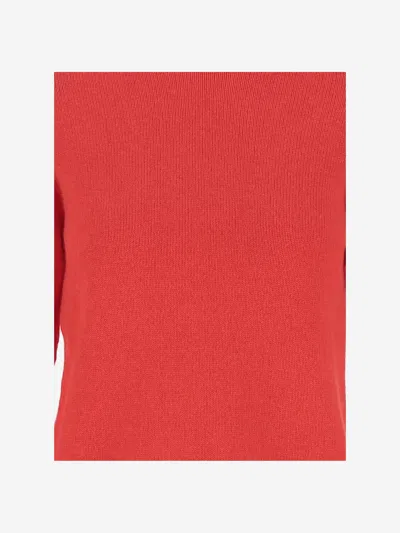 Bruno Manetti Red Cashmere Pullover With Crew Neck And Long Sleeves In Red
