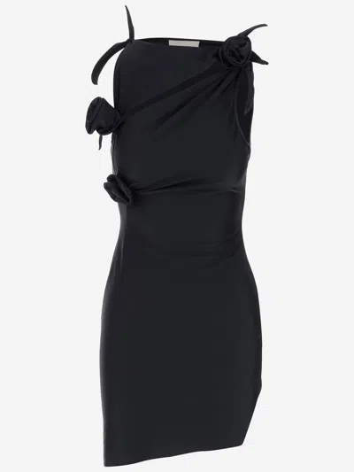 Coperni Asymmetric Maxi Dress With Decorative Details In Black
