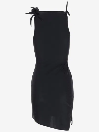 Coperni Asymmetric Maxi Dress With Decorative Details In Black