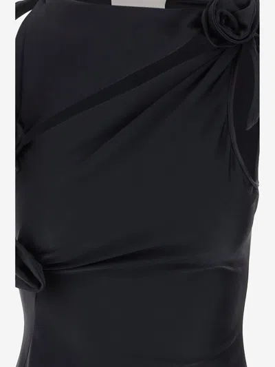 Coperni Asymmetric Maxi Dress With Decorative Details In Black