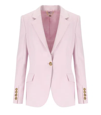 Elisabetta Franchi Quarzo Single Breasted Jacket In Pink