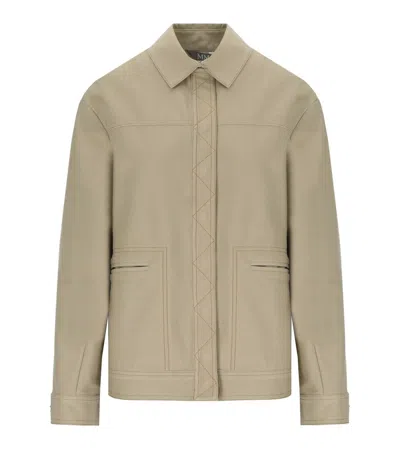 Max Mara Lepre Beige Denim Effect Jacket In Green