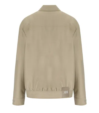 Max Mara Lepre Beige Denim Effect Jacket In Beige