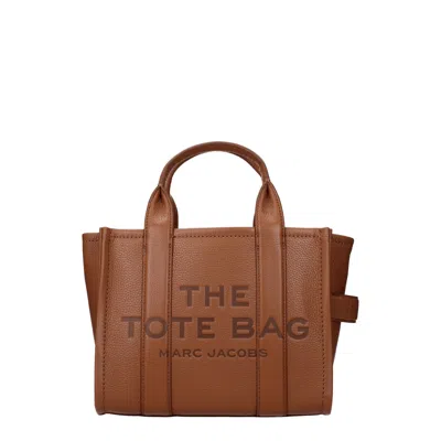 Marc Jacobs Leather The Mini Traveler Tote Bag In Brown