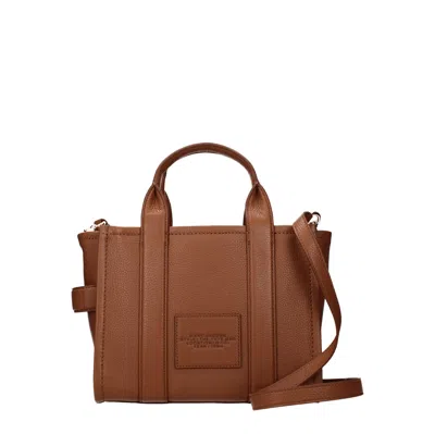 Marc Jacobs Leather The Mini Traveler Tote Bag In Brown