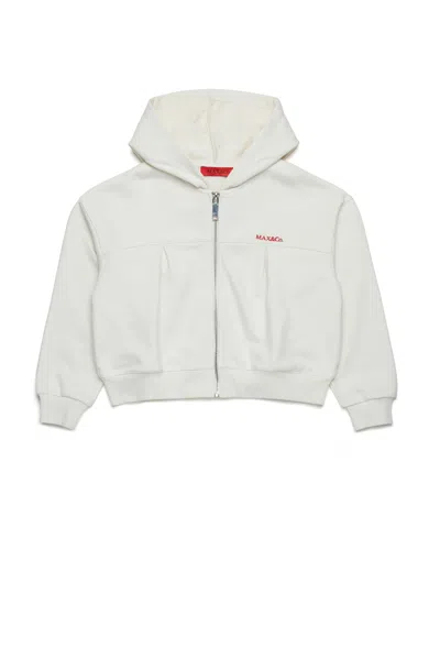 Max & Co Full-zip Sweatshirt With Logo In White