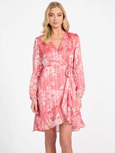 Guess Factory Sidel Printed Wrap Dress In Multi
